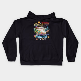 Birthday Cruise Squad 2024 Cruise Birthday Party Vacation Kids Hoodie